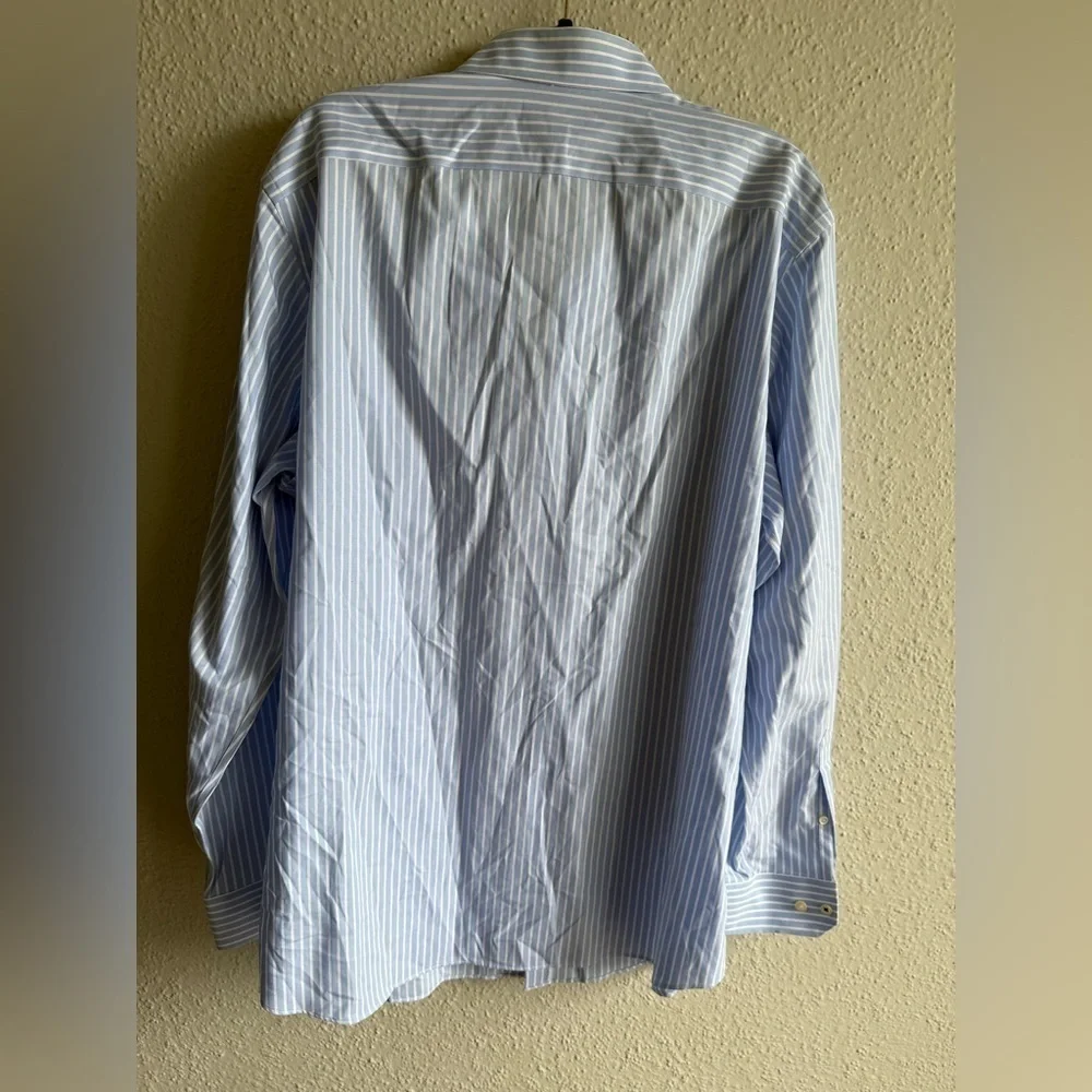 Banana Republic Blue and White Dress Shirt with Pinstripes